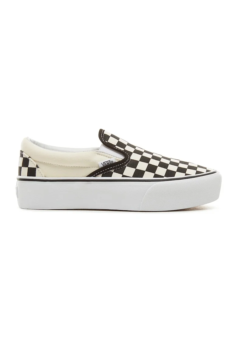 Pantofi slip-on Classic, Negru/Alb murdar