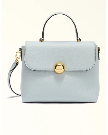 Geanta crossbody din piele cu maner fix Moonlight, Negru/Albastru azur