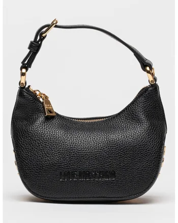 Geanta crossbody de piele ecologica cu logo, Negru