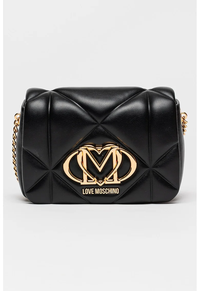Geanta crossbody de piele ecologica, Negru