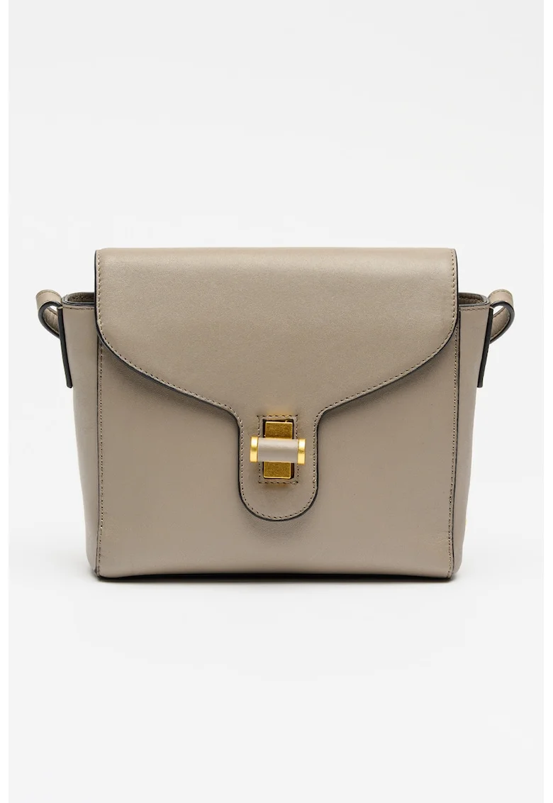 Geanta crossbody din piele Grace, Maro taupe