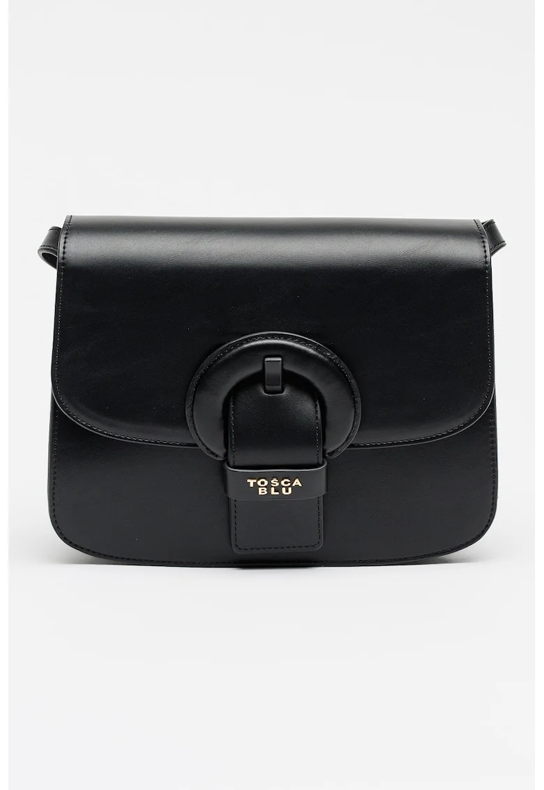 Geanta crossbody din piele ecologica, Negru