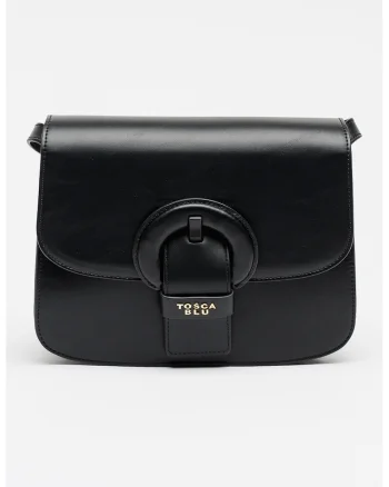 Geanta crossbody din piele ecologica, Negru