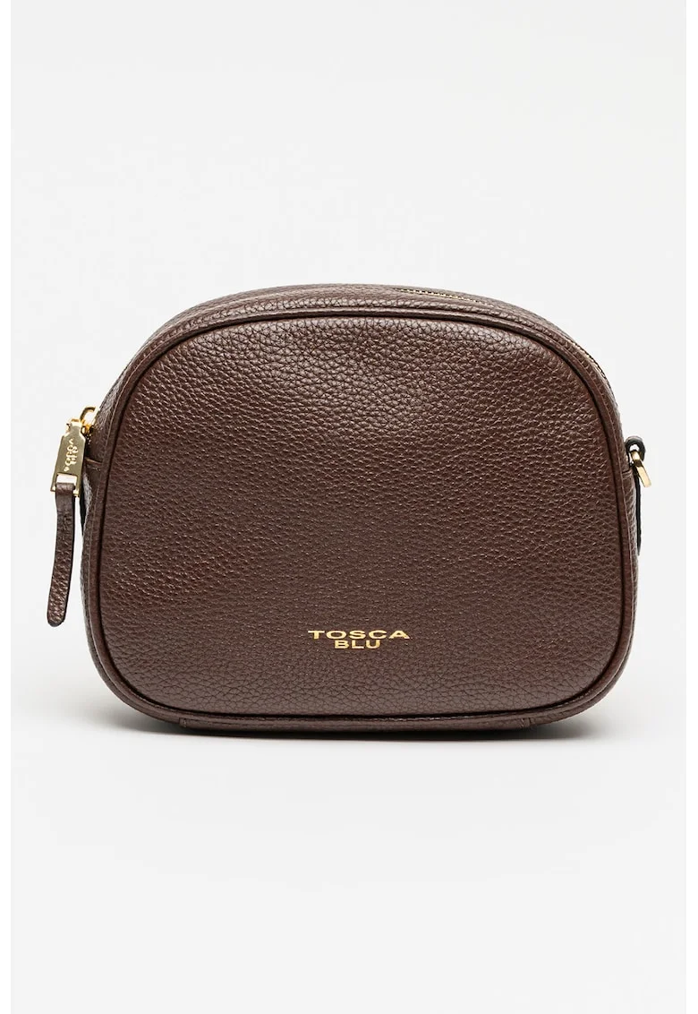 Geanta crossbody din piele Lily, Maro inchis