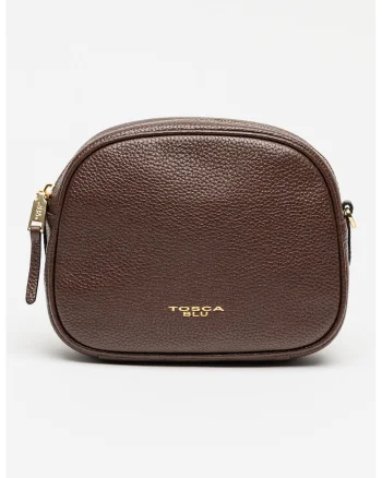 Geanta crossbody din piele Lily, Maro inchis