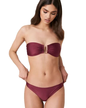 Slip cu snur lateral 3362,Burgundy,