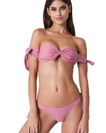 Slip de baie cu snur lateral 3354,, Roz