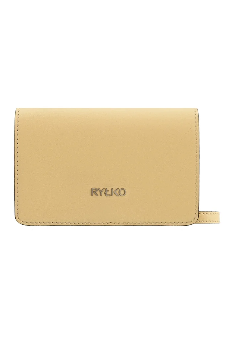 Geanta crossbody din piele si piele intoarsa, Galben pal