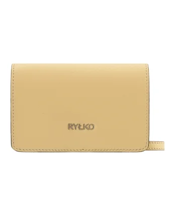 Geanta crossbody din piele si piele intoarsa, Galben pal