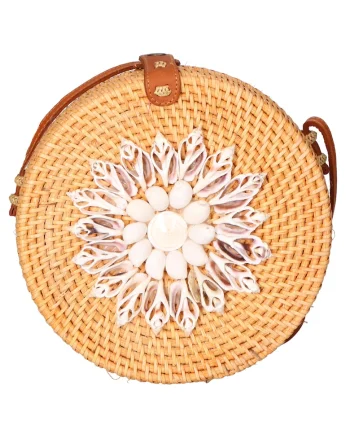 Geanta crossbody din paie, Maro/Maro camel