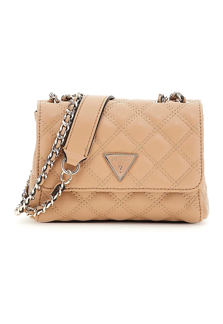 Geanta crossbody de piele ecologica cu aspect matlasat Spark, Maro camel