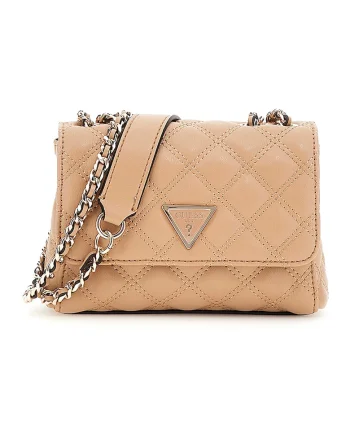 Geanta crossbody de piele ecologica cu aspect matlasat Spark, Maro camel