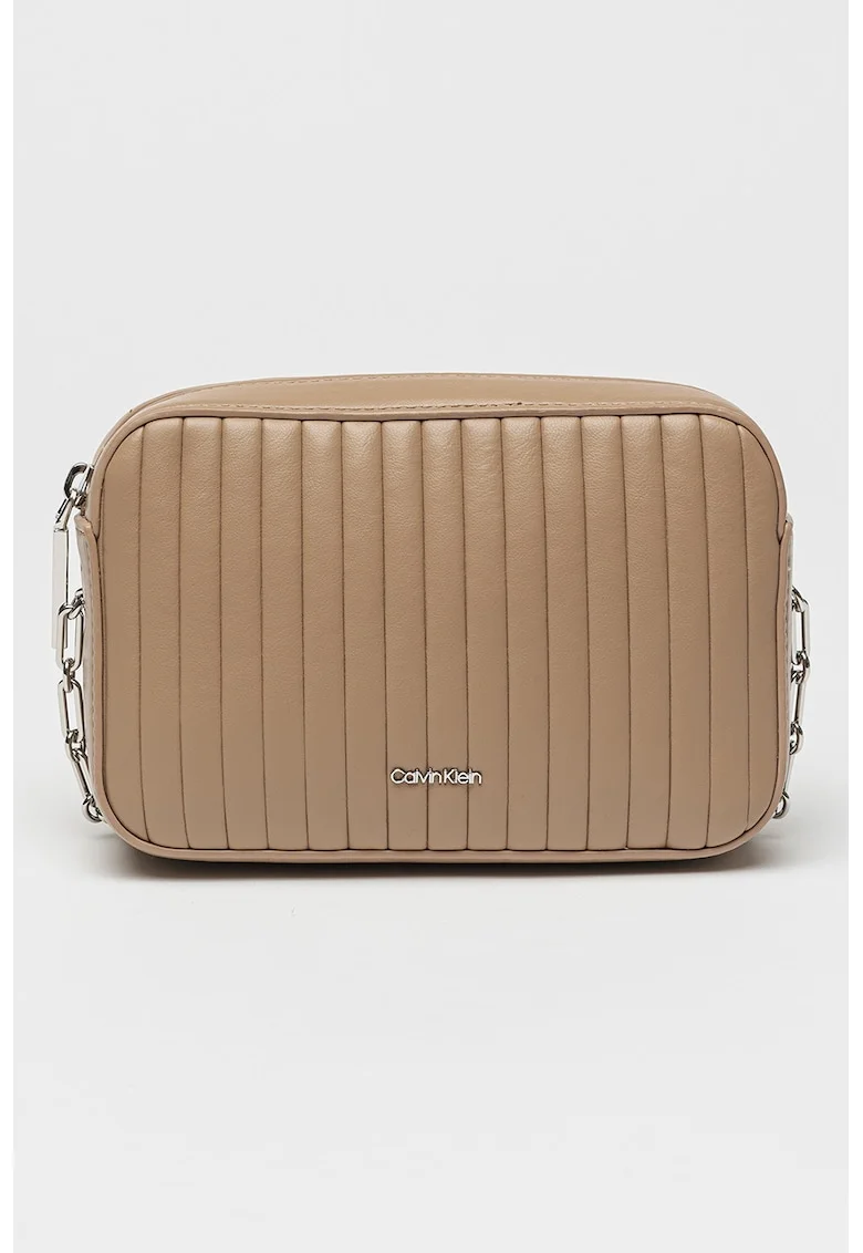 Geanta crossbody matlasata, Maro camel