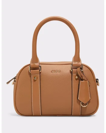 Geanta crossbody din piele ecologica Leanie, Maro camel