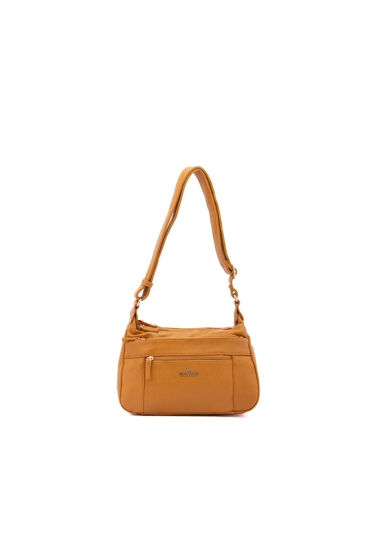 Geanta crossbody din piele ecologica, Galben inchis