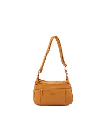 Geanta crossbody din piele ecologica, Galben inchis
