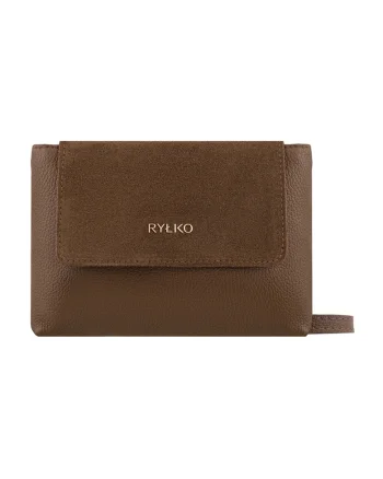 Geanta crossbody de piele, Maro inchis