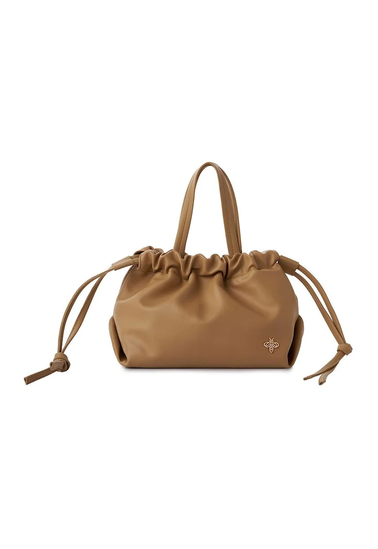 Geanta crossbody din piele ecologica, Maro camel