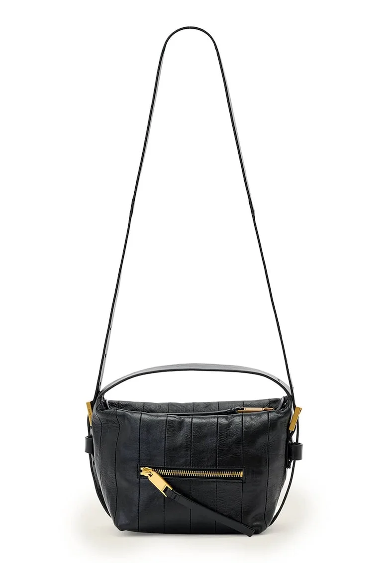 Geanta crossbody de piele, Negru