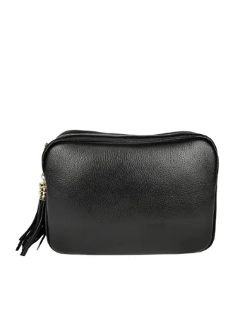 Crossbody dama din piele naturala  Medeea, Negru, 27 x 20 x 11 cm