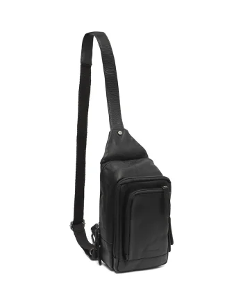 Geanta crossbody din piele naturala Riga - 1.9 L, Negru