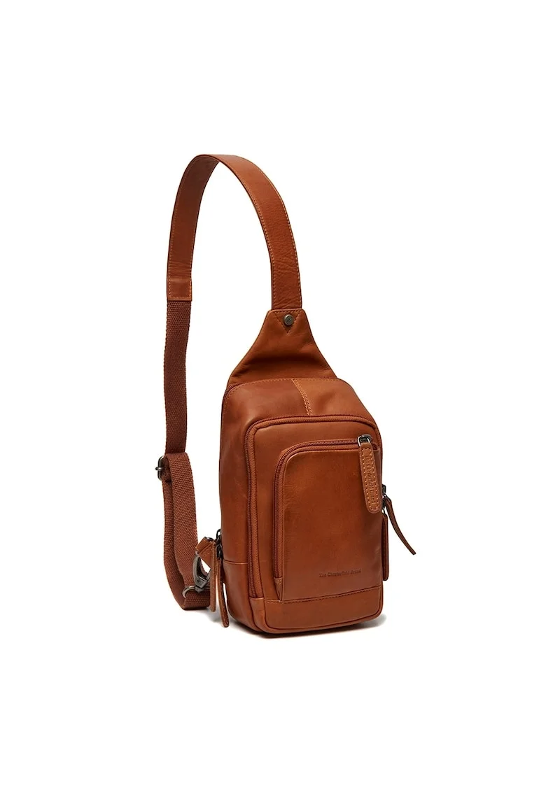 Geanta crossbody din piele naturala Riga - 1.9 L, Coniac
