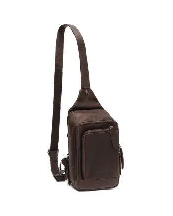 Geanta crossbody din piele naturala Riga - 1.9 L, Maro