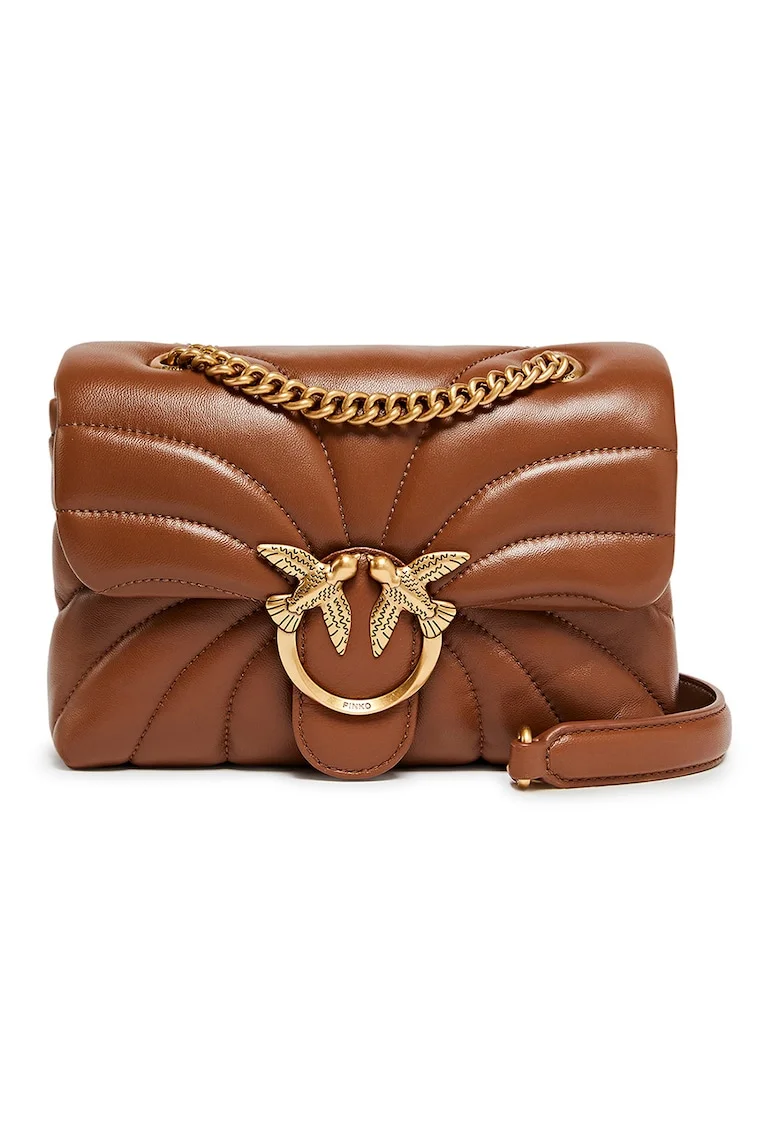 Geanta crossbody de piele Love Puff, Maro