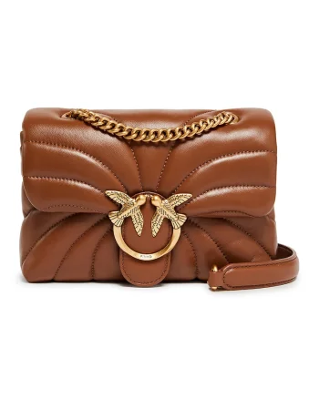 Geanta crossbody de piele Love Puff, Maro