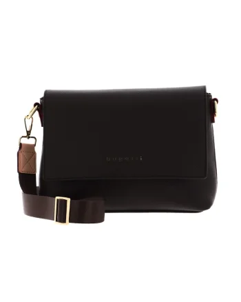 Geanta crossbody dama  Ella, piele ecologica cu finisaj Saffiano, 496628, Maro