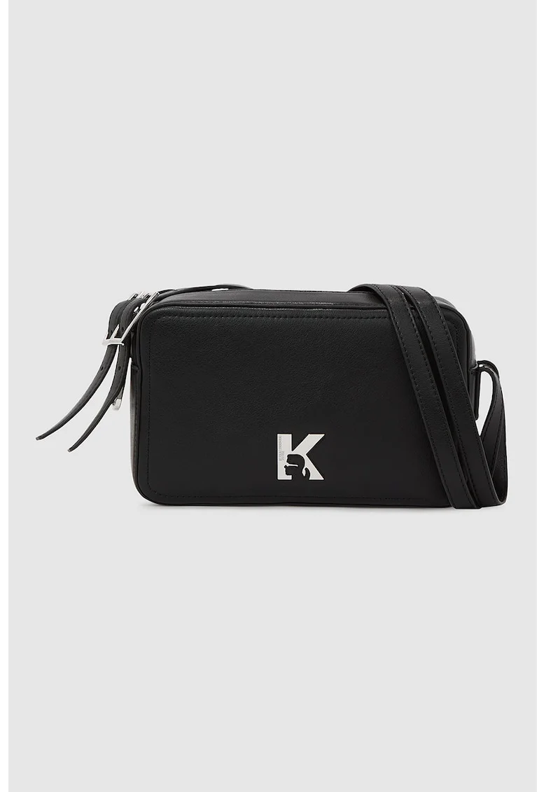 Geanta crossbody de piele ecologica cu bareta ajustabila, Negru