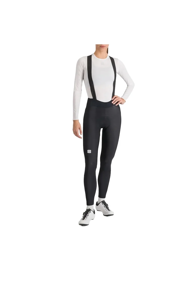 Pantaloni ciclism cu bretele dama  Bodyfit Pro FW 2024, Negru