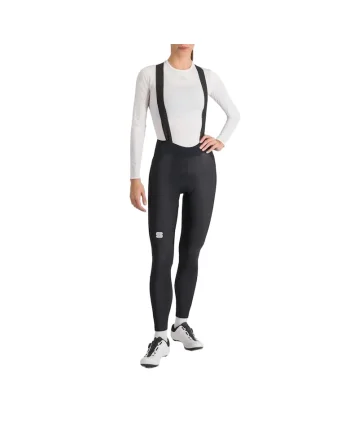 Pantaloni ciclism cu bretele dama  Bodyfit Pro FW 2024, Negru