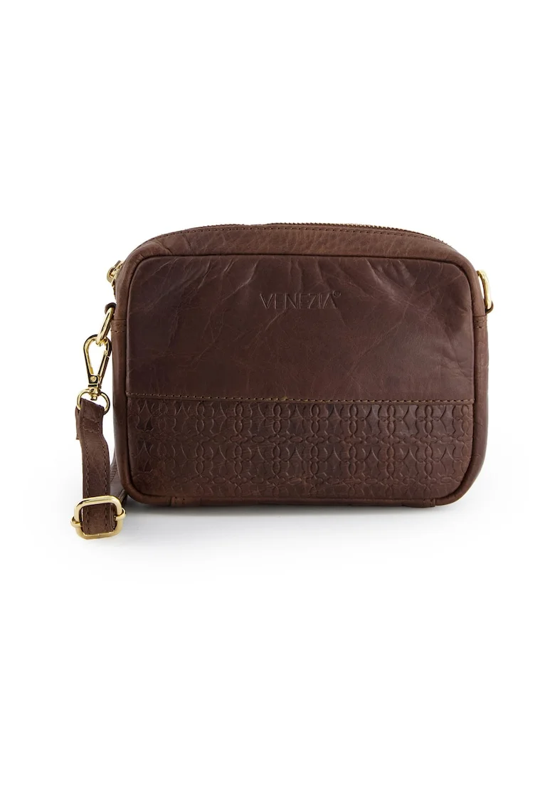 Geanta crossbody din piele cu bareta detasabila