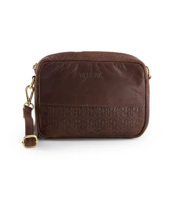 Geanta crossbody din piele cu bareta detasabila