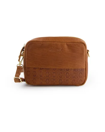 Geanta crossbody din piele cu fermoar