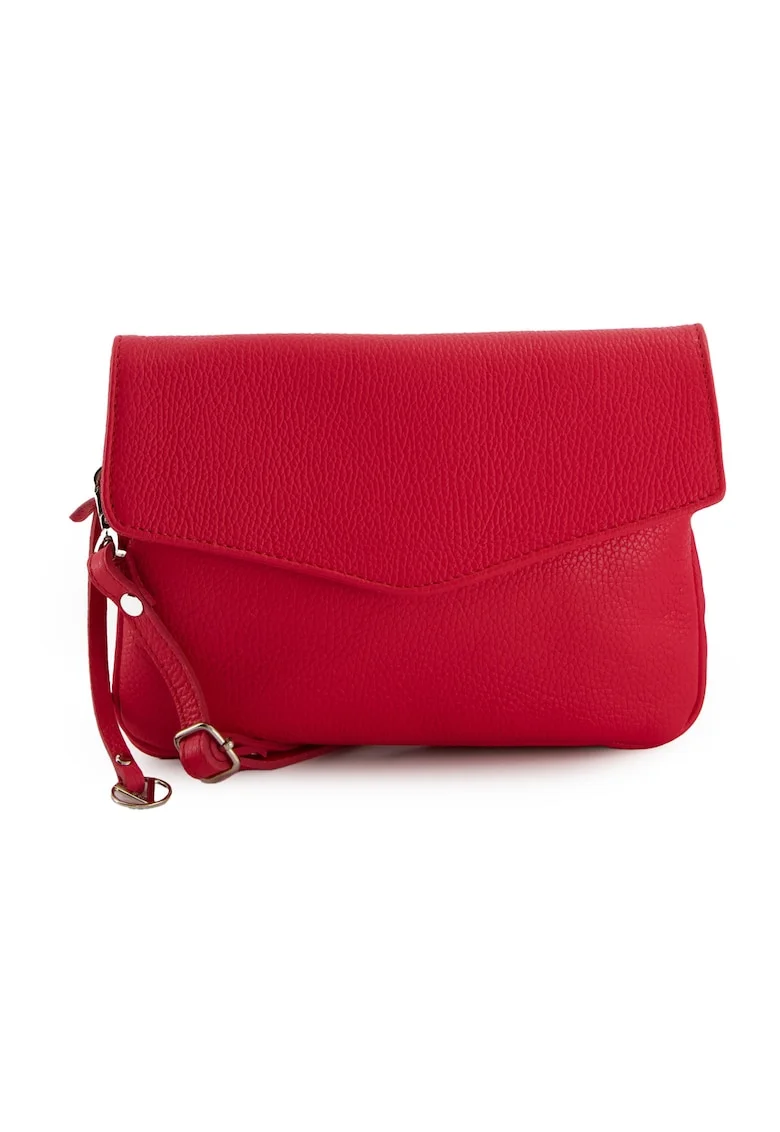 Geanta din piele crossbody cu fermoar
