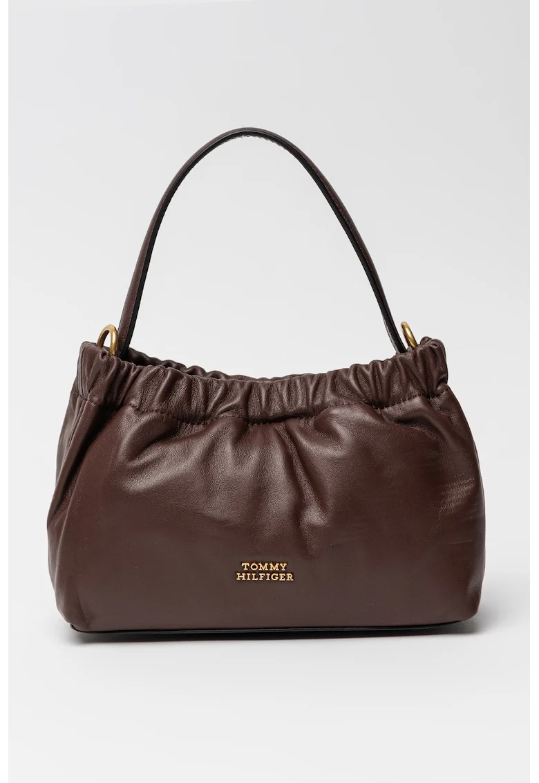 Geanta crossbody uni de piele, Maro cognac