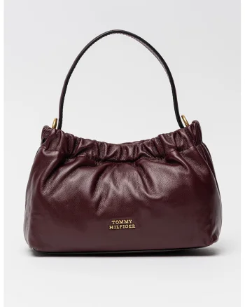 Geanta crossbody uni de piele, Rosu inchis