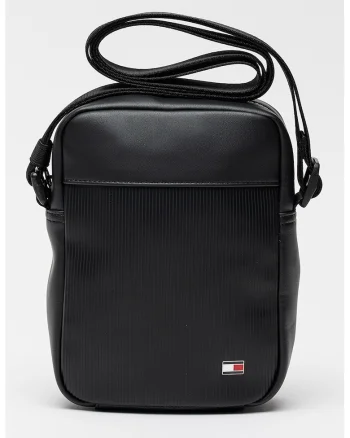Geanta crossbody de piele ecologica Flag Mini, Negru