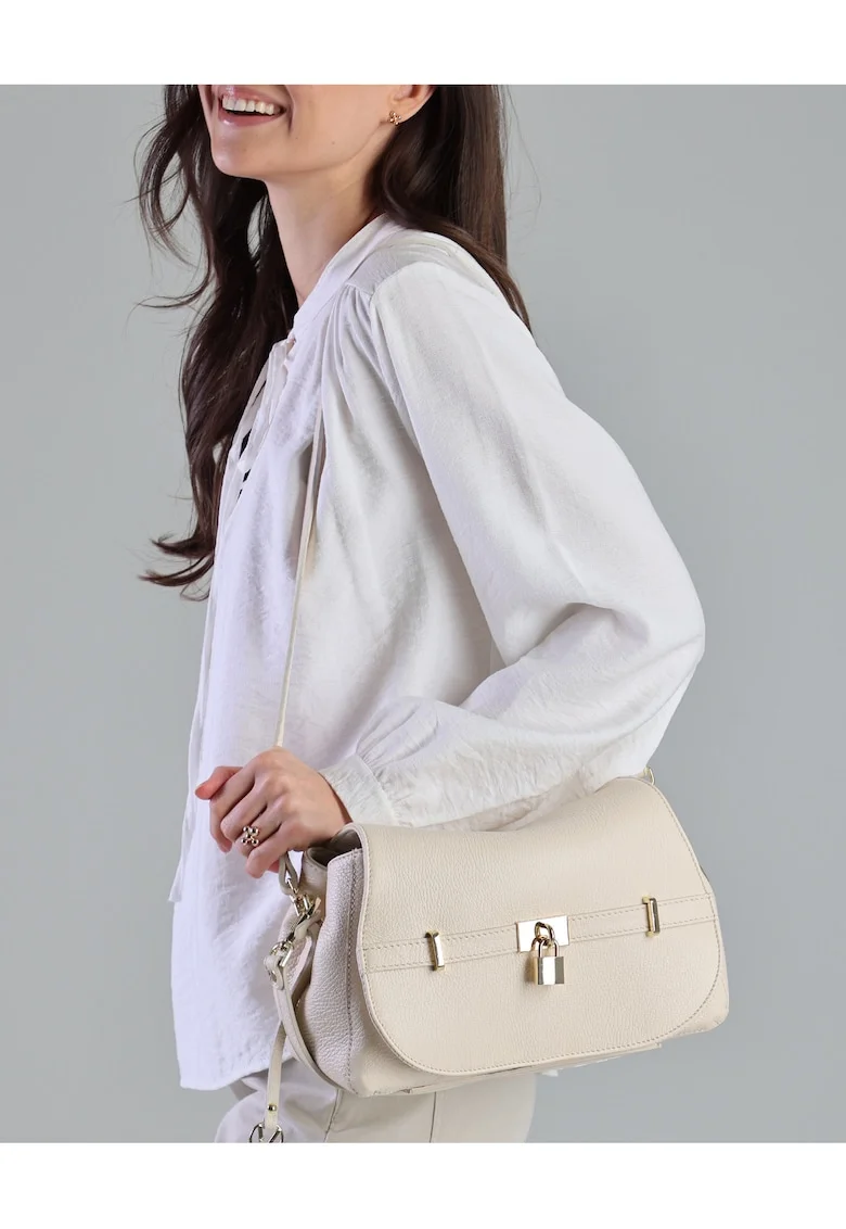 Geanta crossbody din piele naturala cu clapeta