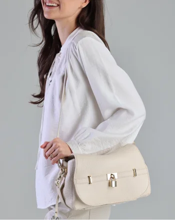Geanta crossbody din piele naturala cu clapeta