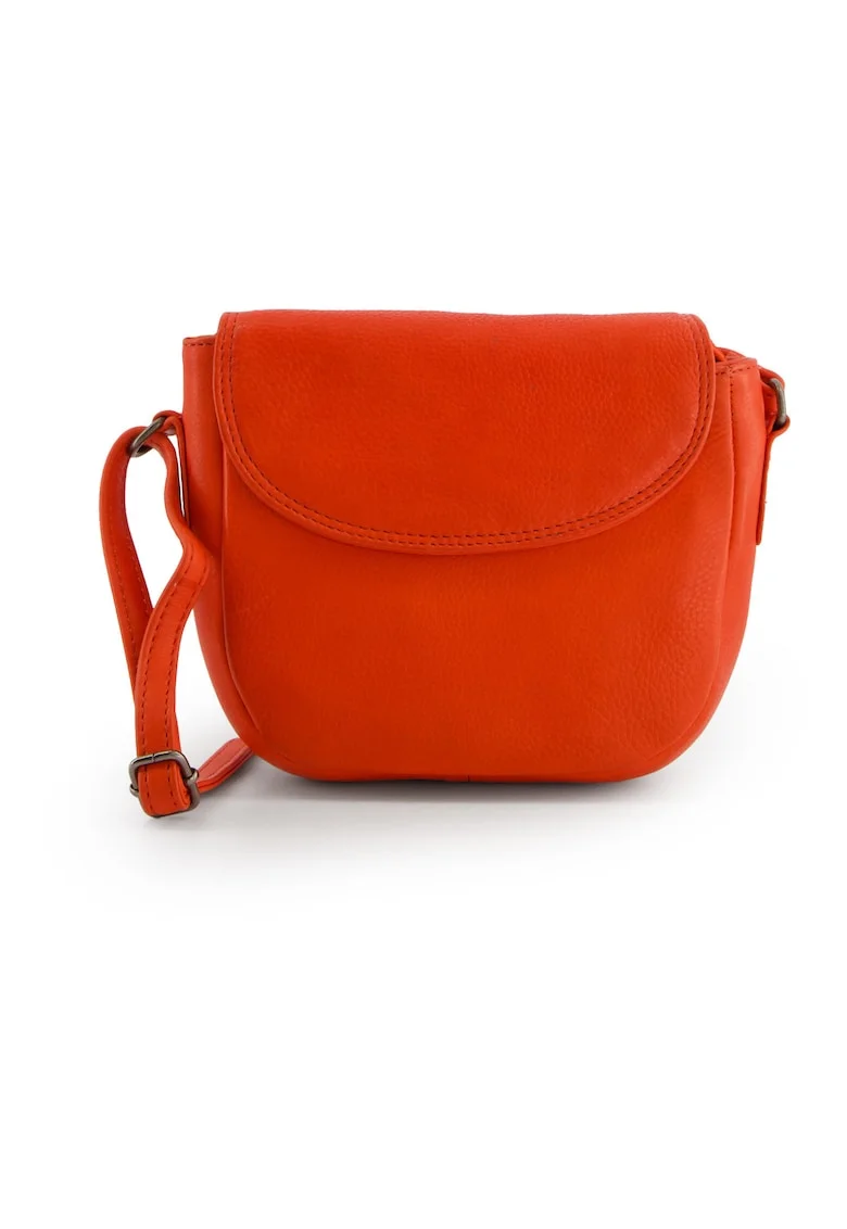 Geanta crossbody din piele naturala cu detaliu logo