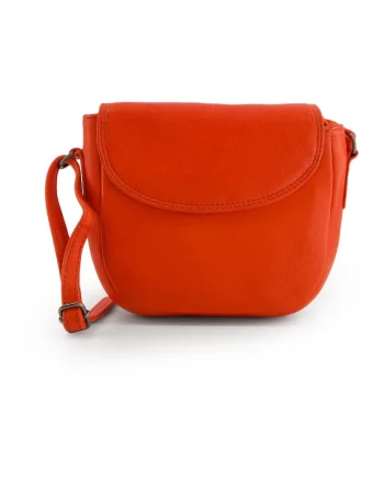Geanta crossbody din piele naturala cu detaliu logo