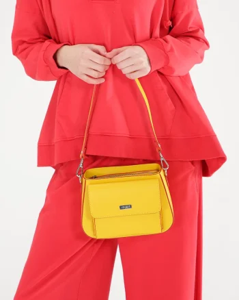 Geanta crossbody piele naturala cu buzunar frontal
