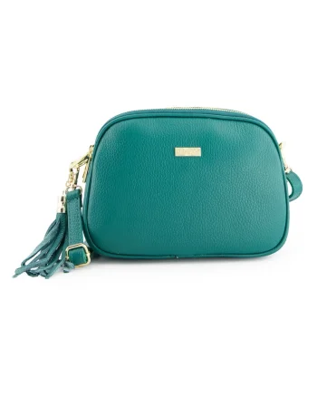 Geanta crossbody din piele cu 3 compartimente