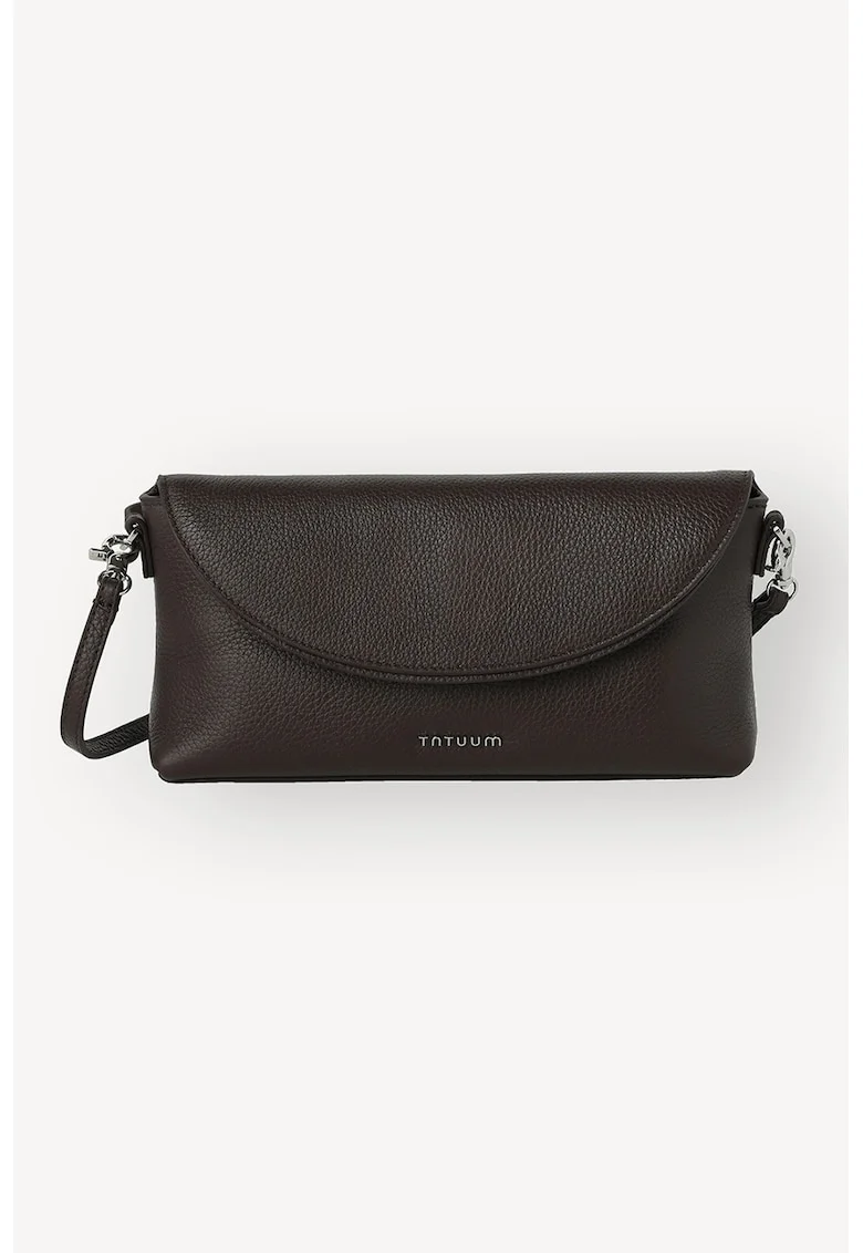 Geanta crossbody mica din piele, Maro inchis