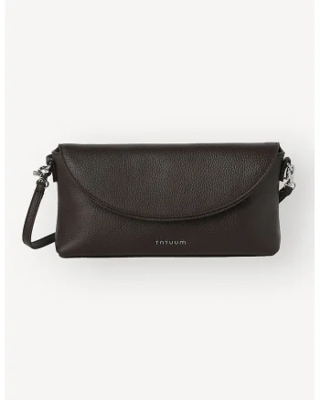 Geanta crossbody mica din piele, Maro inchis