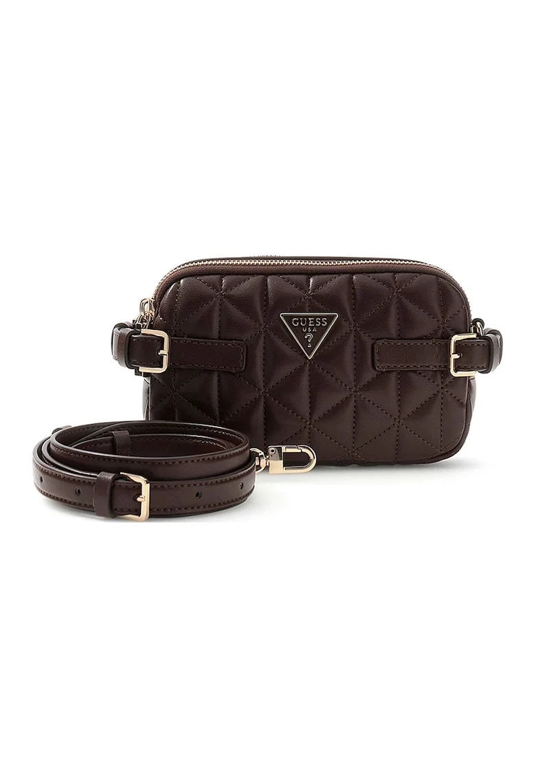 Geanta crossbody matlasata Paisleigh, Maro inchis