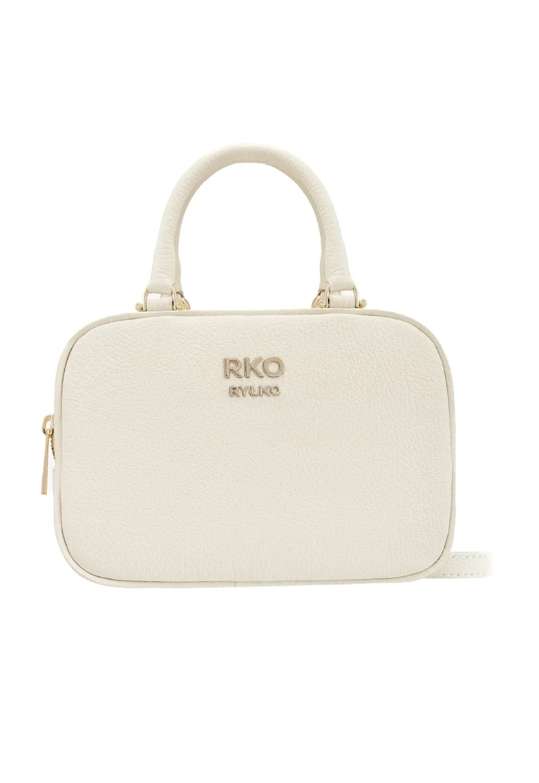 Geanta din piele cu maner si bareta crossbody, Bej deschis